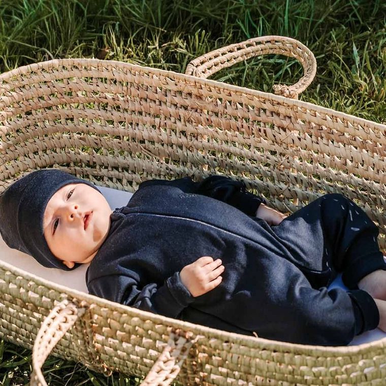 Pajac niemowlęcy, wełniany, granatowy, Eevi