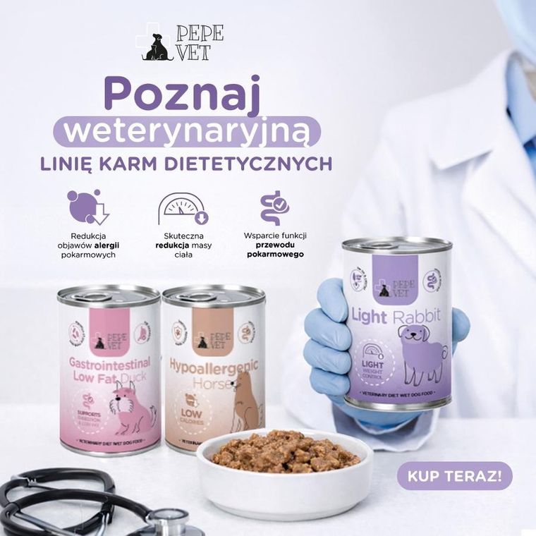 Paka Zwierzaka, Pepe Vet, Light Rabbit, karma mokra dla psów, 400g