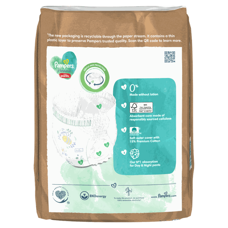 Pampers, Harmonie Baby, pieluchomajtki, rozmiar 5, 12-17 kg, 20 szt.