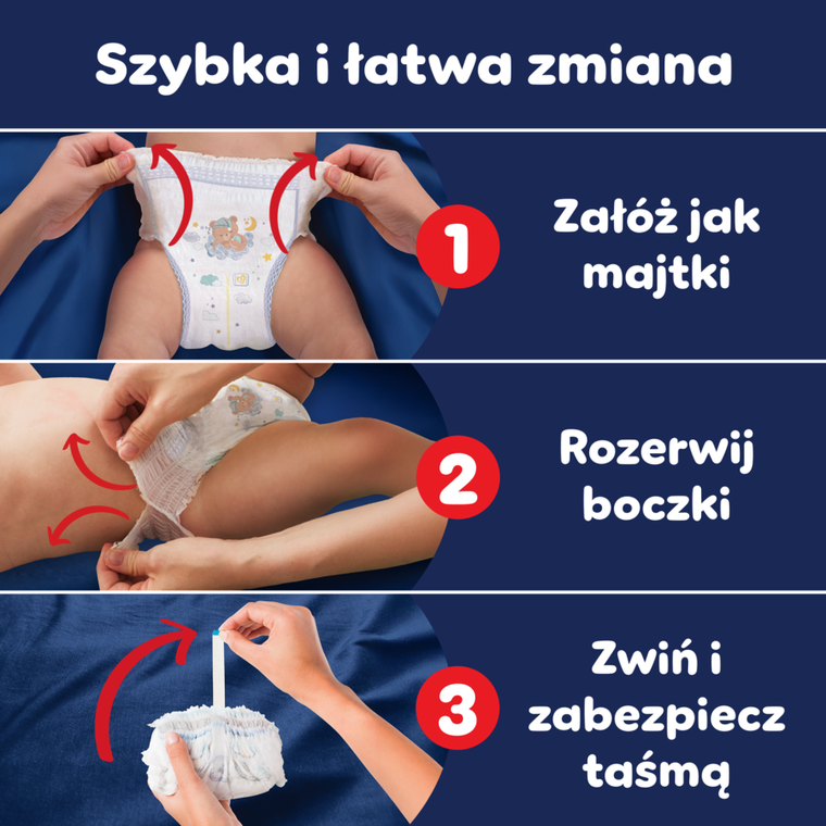 Pampers, Night, pieluchomajtki, rozmiar 5, 11-17kg, 92 szt.