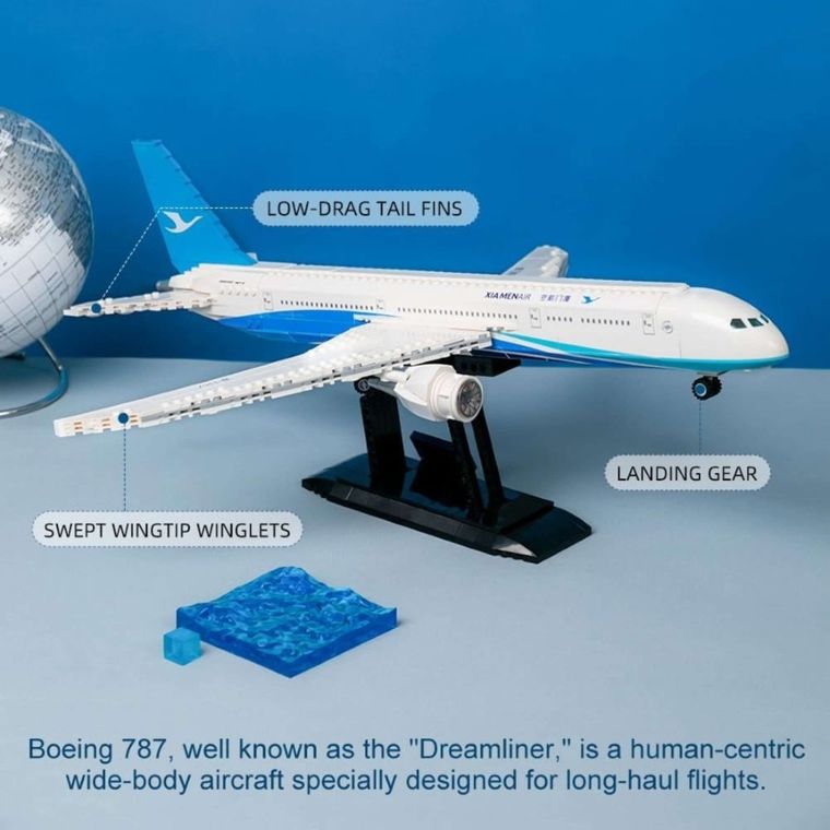 Pantasy, Boeing 787 Dreamliner, klocki konstrukcyjne, 55 cm, 744 elementy
