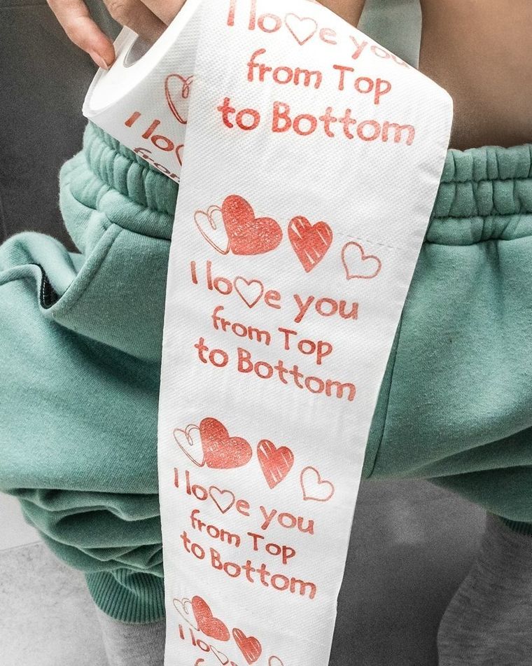 Papier toaletowy, I Love You, biały