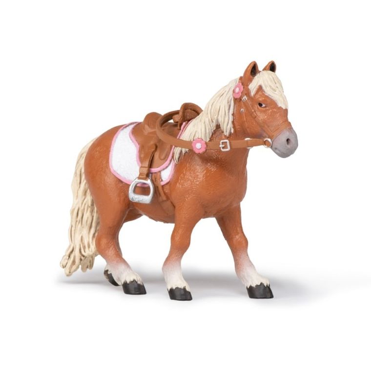 Papo, Kuc Shetlandzki osiodłany, figurka