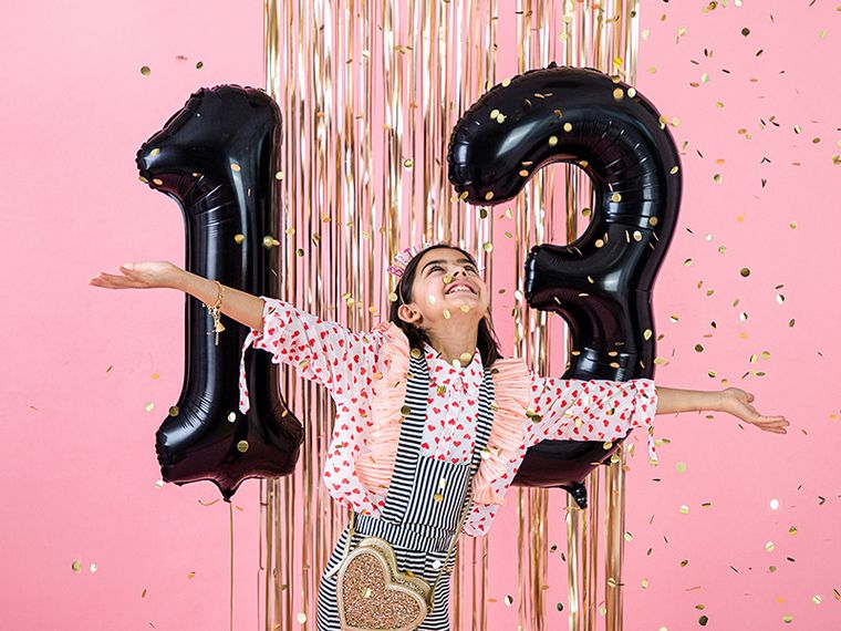 PartyDeco, balon foliowy, cyfra "3", 86 cm, czarny, 1 szt.