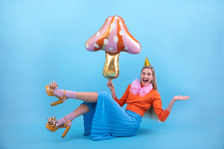 PartyDeco, balon foliowy, grzybek, 66-75 cm