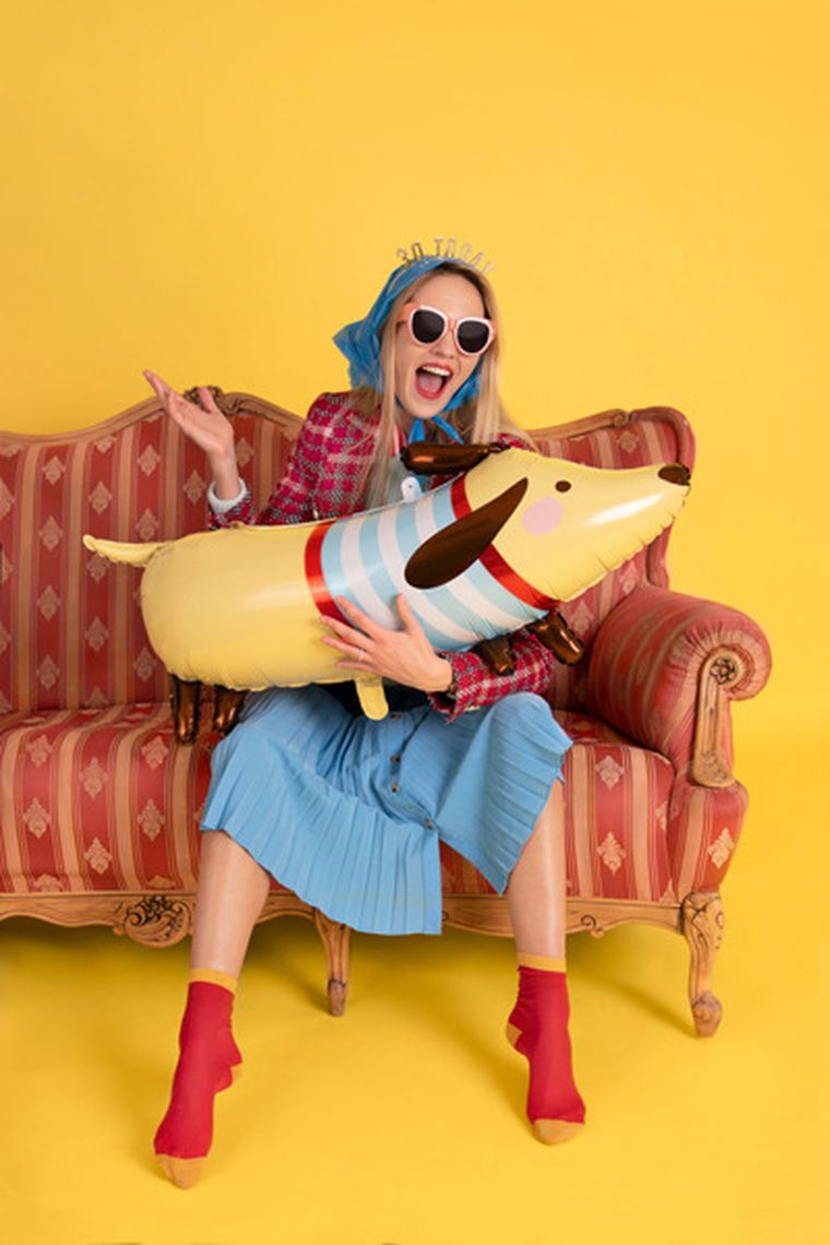 PartyDeco, balon foliowy Jamnik, 96-58 cm, mix, 1 szt.