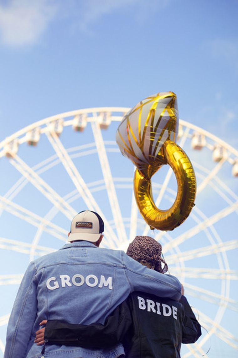 PartyDeco, balon foliowy Pierścionek, 60-95 cm, mix, 1 szt.