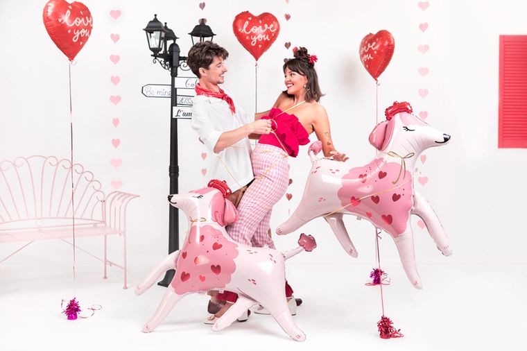PartyDeco, balon foliowy Serce "I love you", 45 cm, mix, 1 szt.