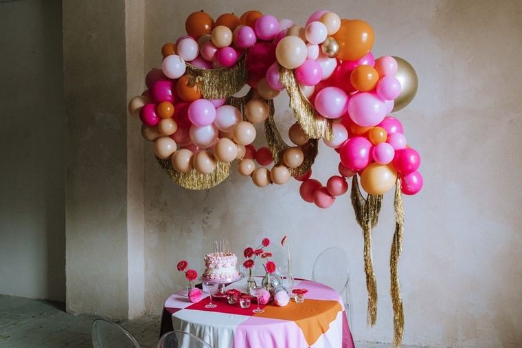 PartyDeco, balony z łącznikiem, jasny różowy, 33 cm, 20 szt.