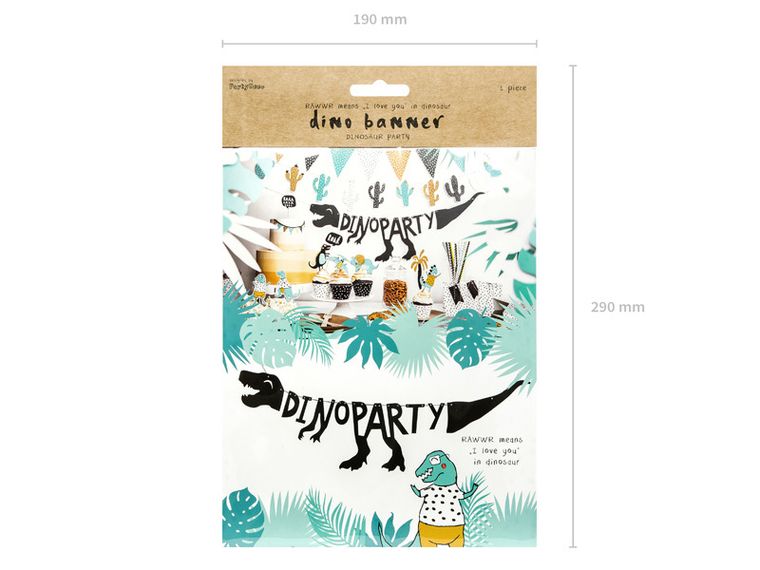 PartyDeco, baner Dinozaury, Dino Party, 20-90 cm