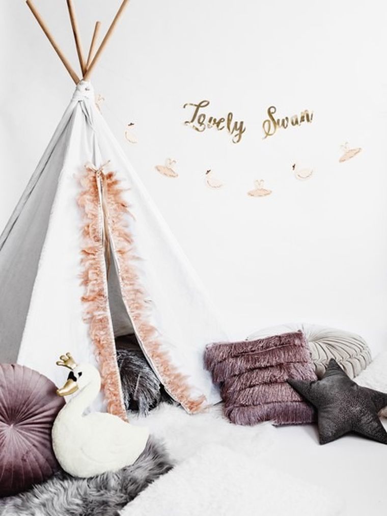 PartyDeco, baner Lovely Swan, złoty, 64-21,3 cm