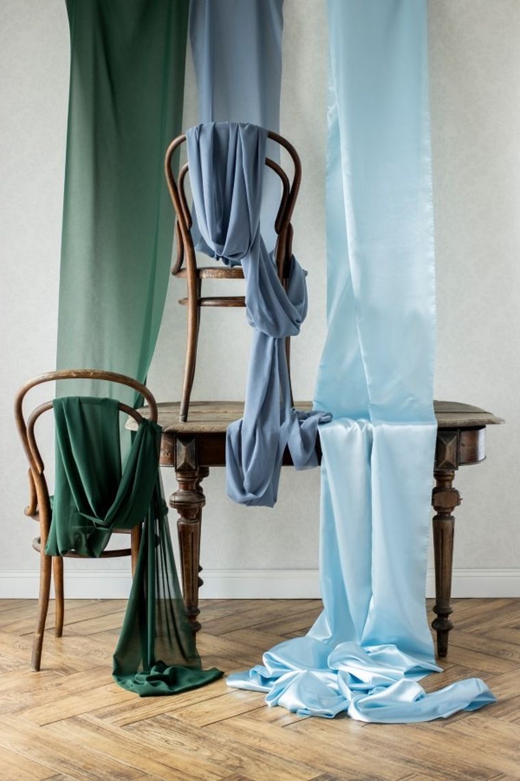 PartyDeco, bieżnik szyfonowy, butelkowa zieleń, 0,48-5 m