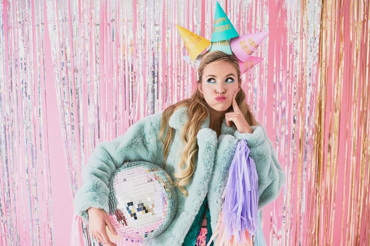 PartyDeco, czapeczki Happy Birthday, mix, 16 cm, 6 szt.