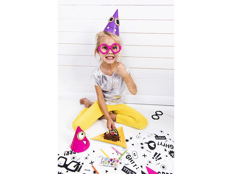 PartyDeco, czapeczki Potworki, mix, 10 cm, 6 szt.