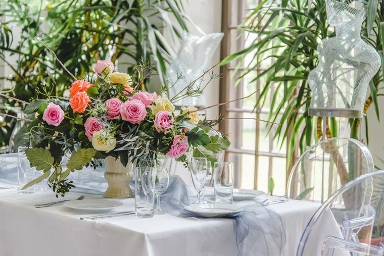 PartyDeco, dekoracyjna, mieniąca się organza snow, srebrna, 0,36-9 m