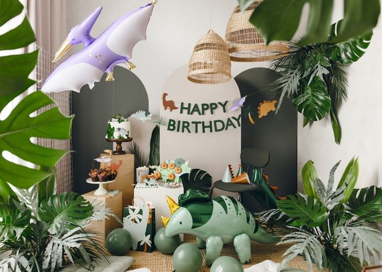 PartyDeco, dino, baner Happy Birthday, 3 m