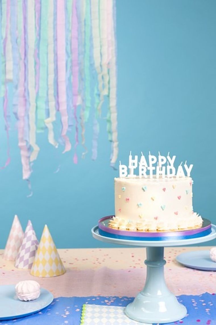 PartyDeco, Happy Birthday, świeczki urodzinowe, biały, 2.5 cm