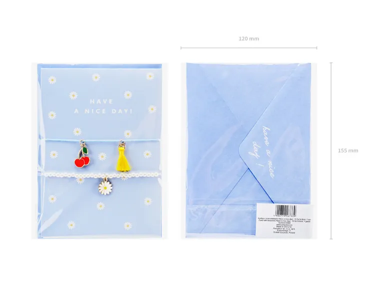 PartyDeco, kartka z bransoletkami Have a nice day!, 10.5-14.8 cm, 1 szt.