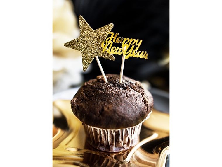 PartyDeco, konfetti party, Happy New Year, złote, 4-2 cm, 3 g