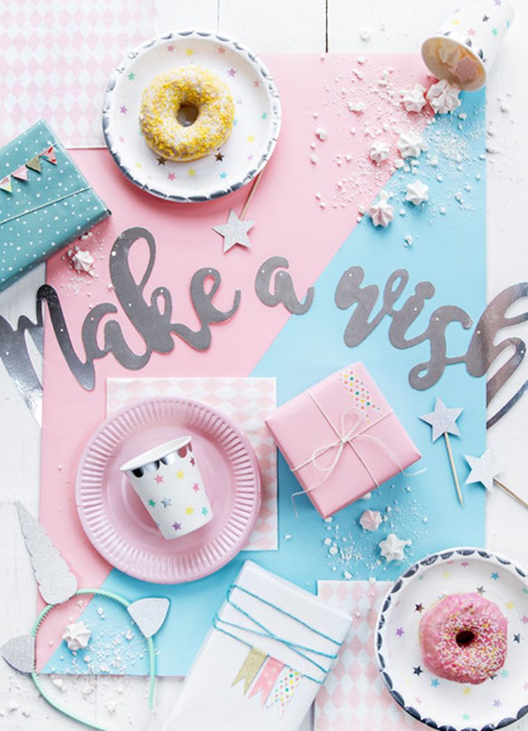 PartyDeco, kubeczki Jednorożec, Gwiazdki, 180 ml, 6 szt.