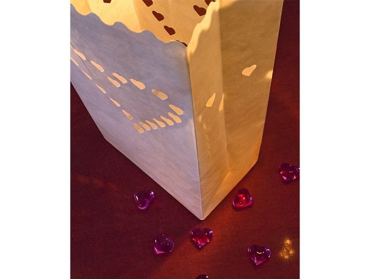 PartyDeco, lampiony, torebki na świece, białe, dekoracja wesela 10 szt.