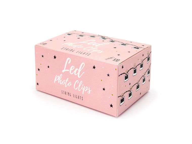 PartyDeco, lampki dekoracyjne led klamerki, bezbarwny, 1, 4 m