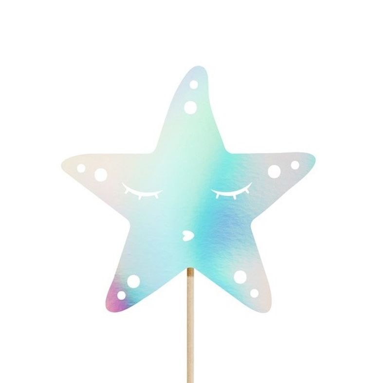 PartyDeco, Mermaid Party, toppery, dekoracja na tort urodzinowy, syrenka, 24,5 cm, 3 szt.