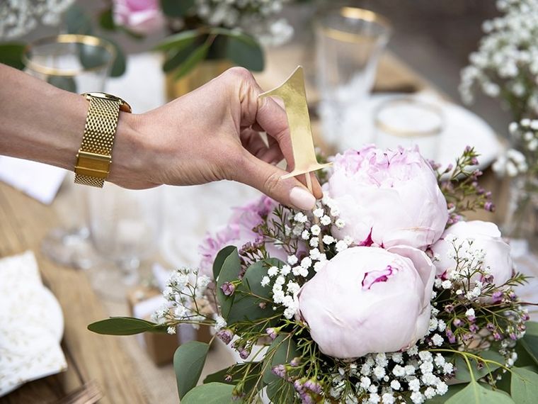 PartyDeco, numery na stół, złoty, 11 szt.