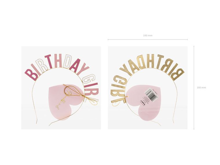 PartyDeco, opaska Birthday Girl, mix, 1 szt.