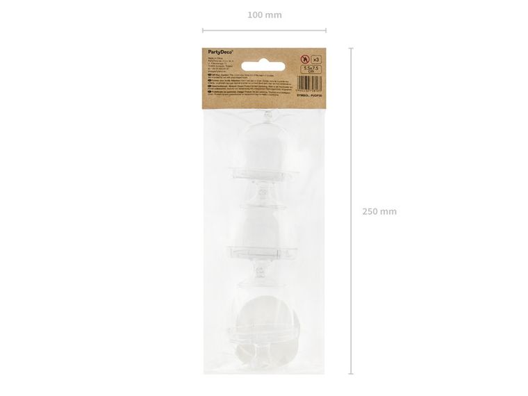 PartyDeco, ozdobne pudełeczka, patera, 3 szt.