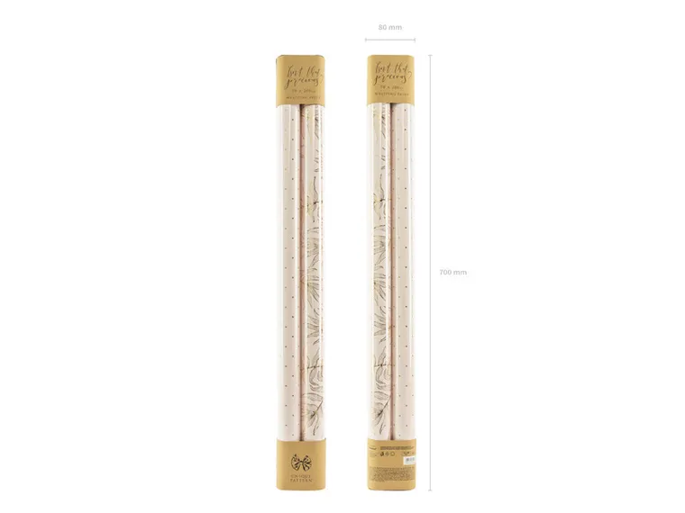 PartyDeco, papier do do pakowania prezentów, różowy, 70-200 cm, 2 szt.