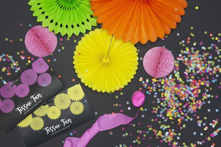 PartyDeco, rozety dekoracyjne, zielone jabłuszko, 20-30 cm, 3 szt.