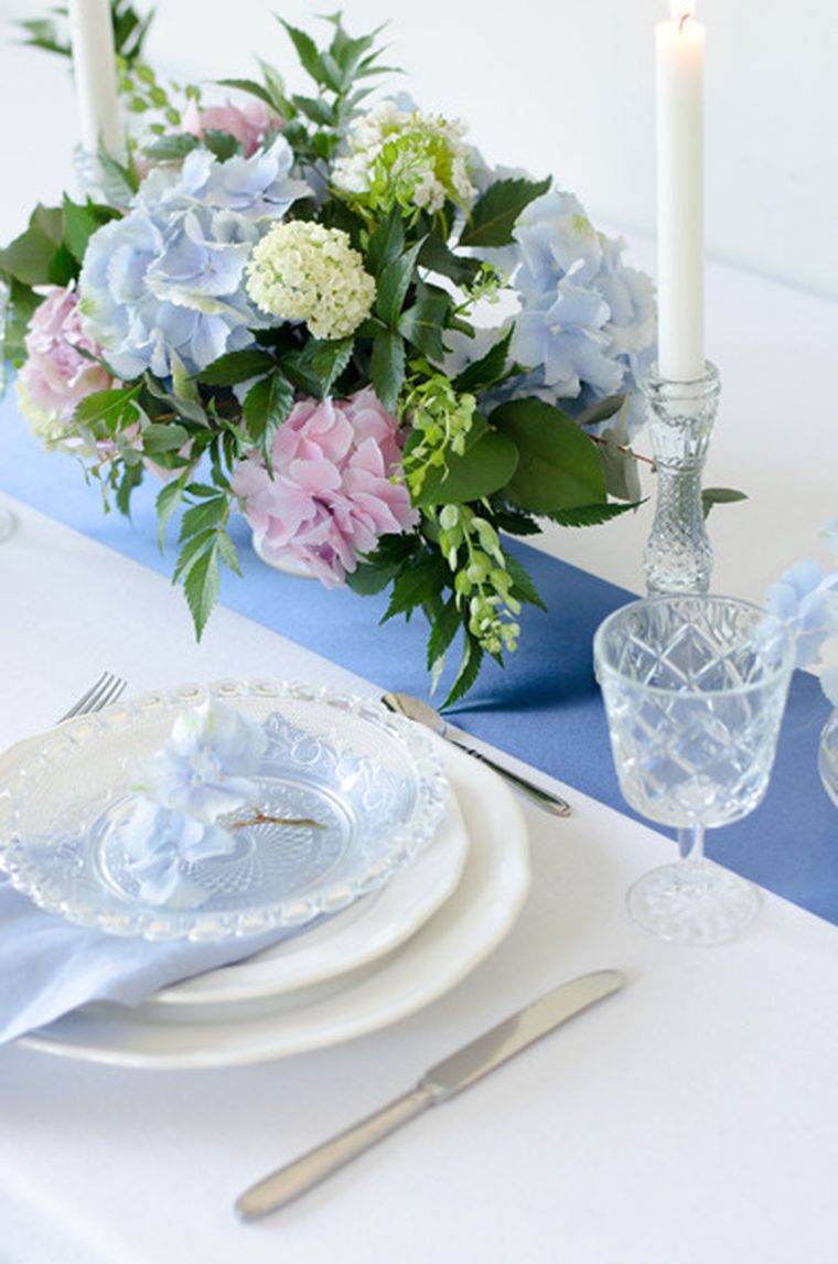 PartyDeco, satyna do dekoracji gładka, niebieska 0,16-9 m