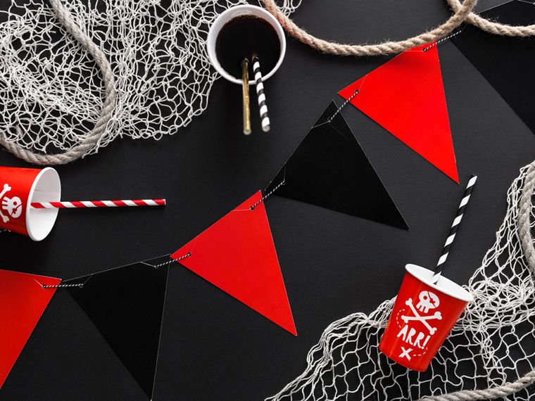 PartyDeco, słomki papierowe, czarno-białe, 19,5 cm, 250 szt.