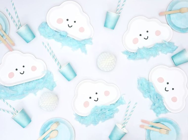 PartyDeco, słomki papierowe, jasno-niebieski, 19,5 cm, 10 szt.