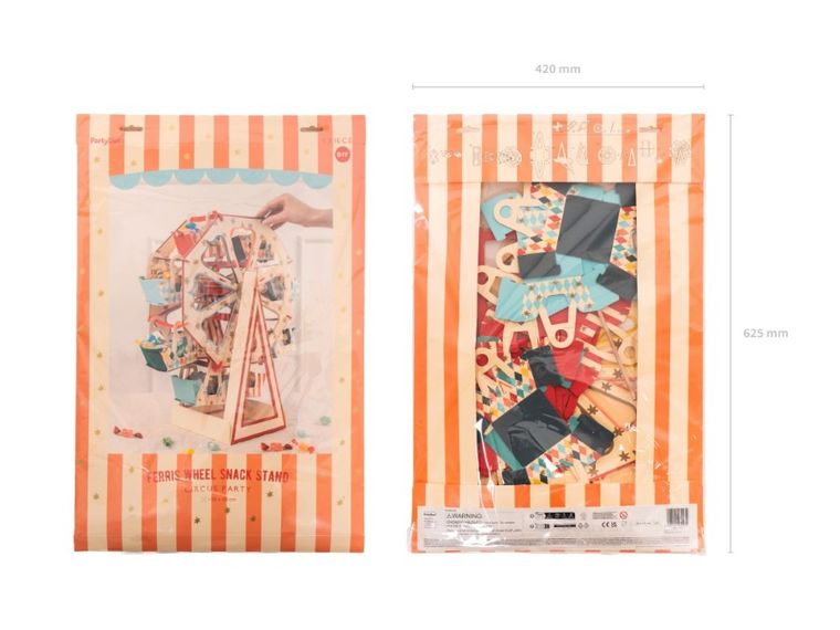 PartyDeco, stojak na przekąski, diabelski młyn, 48-50 cm