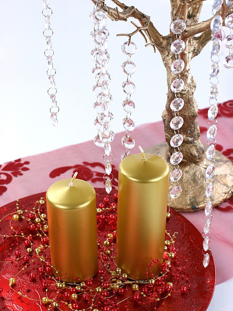 PartyDeco, świeca klubowa metalizowana, złoty, 12-6 cm, 6 szt.