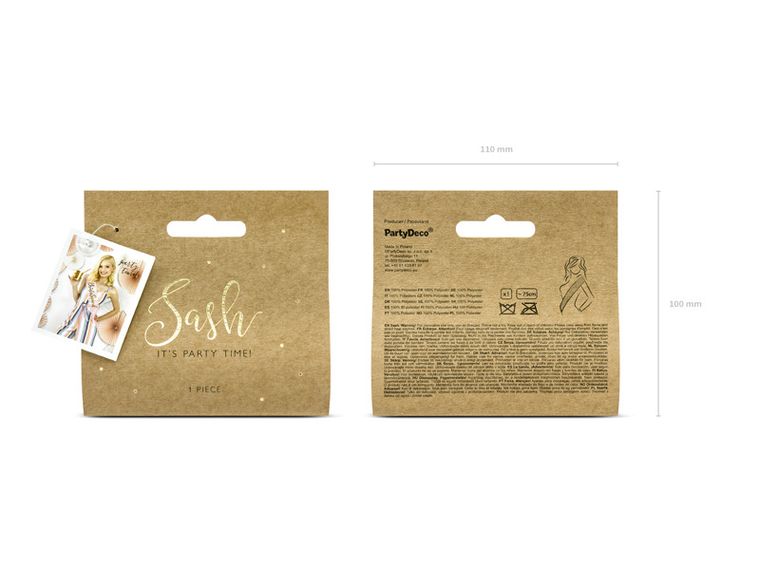 PartyDeco, szarfa, Bride squad, jasny różowy