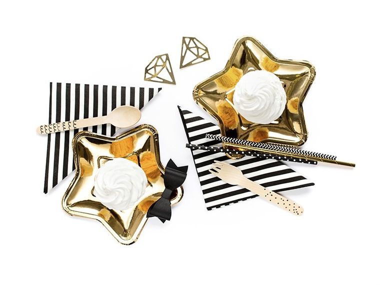 PartyDeco, sztućce drewniane, classic, czarne, 16 cm, 18 szt.