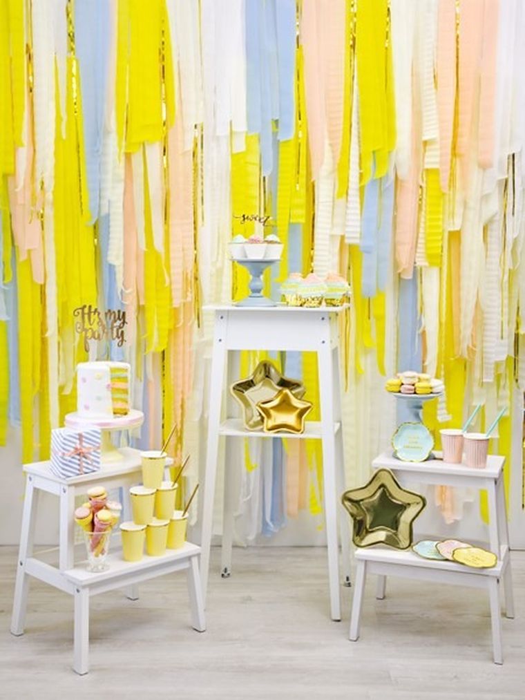 PartyDeco, talerzyki papierowe, gwiazdka, złote, 23 cm, 6 szt.