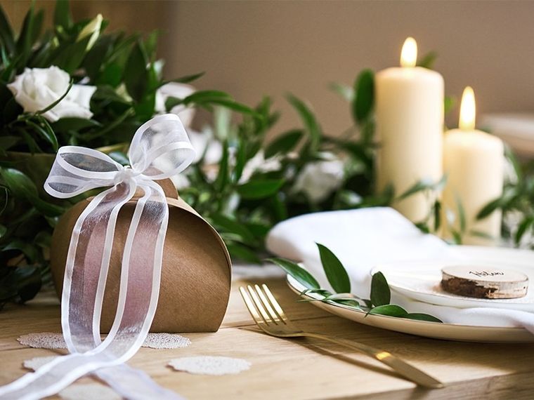 PartyDeco, tasiemka ozdobna szyfonowa, biały, 25 mm, 25 m