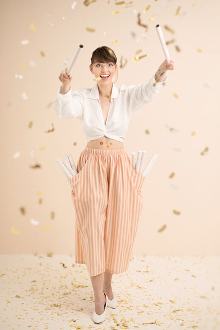 PartyDeco, tuba z konfetti, mix, 35 cm, 1 szt.