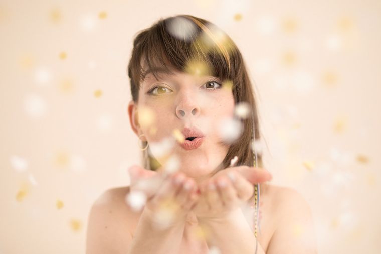 PartyDeco, tuba z sercami, mix, 35 cm, 1 szt.