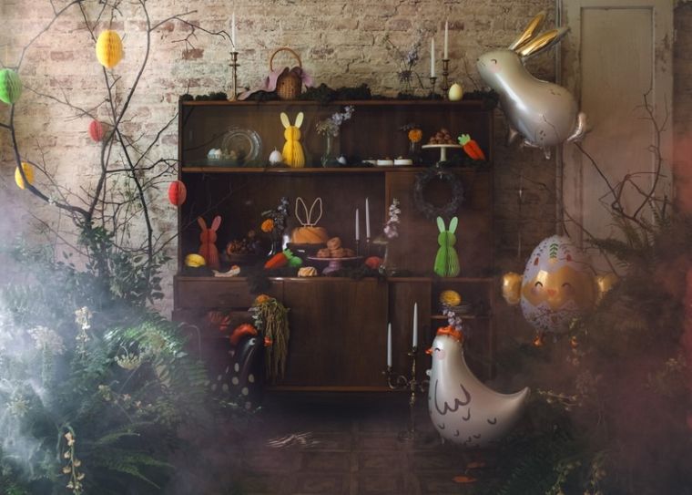 PartyDeco, Uszy Królika, drewniany topper, 20 cm