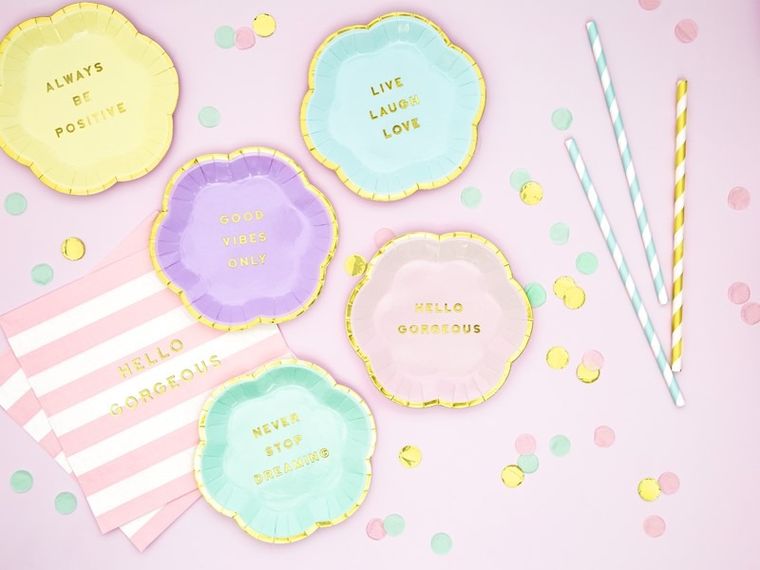 PartyDeco, Yummy, serwetki papierowe urodzinowe, Hello Gorgeous, jasny różowy, 33-33 cm, 20 szt.