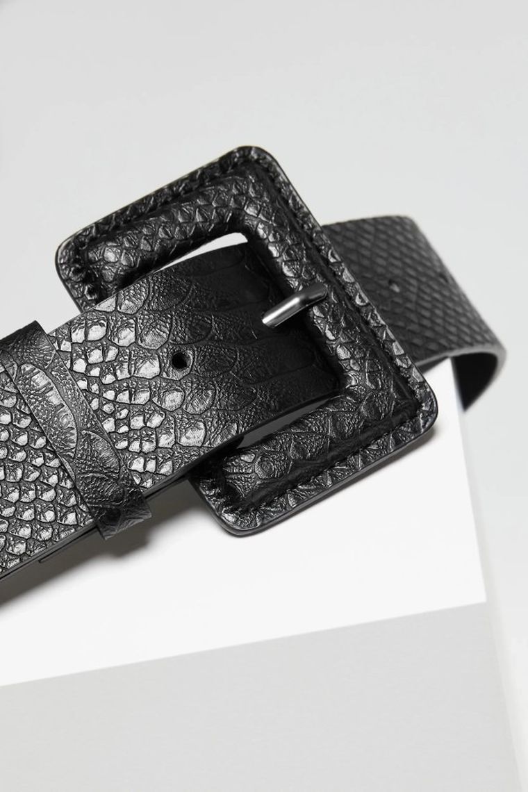 Pasek damski, czarny, Moodo