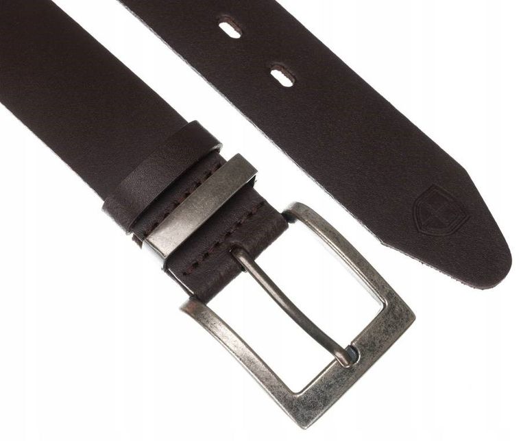 Pasek męski, brązowy, skórzany, Peterson