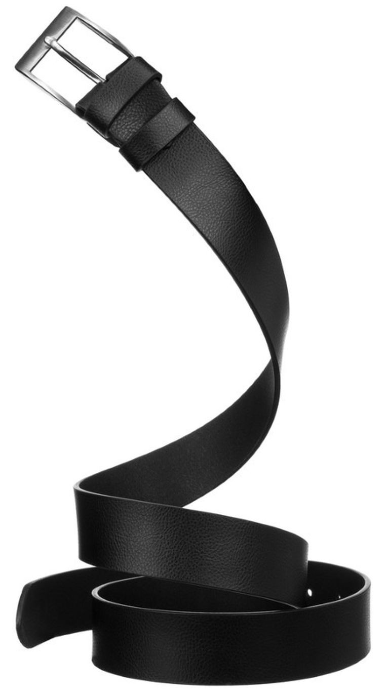 Pasek męski, czarny, skórzany, Peterson