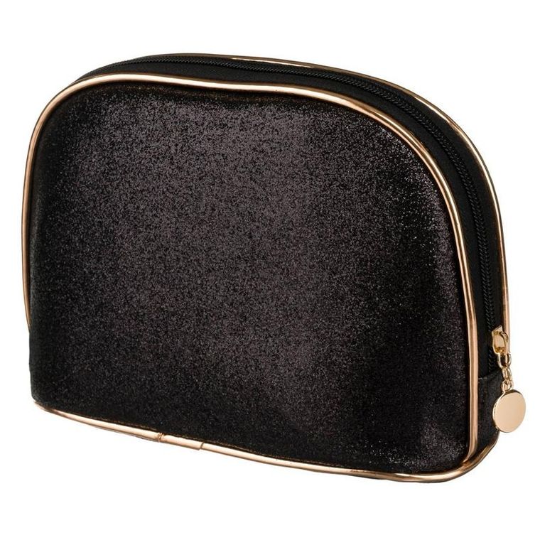 Peterson, kosmetyczka, 1-komorowa, brokatowa, czarna