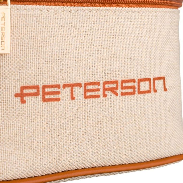 Peterson, kosmetyczka kuferek, beżowa-brązowa